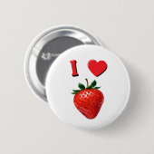 I Liebe Erdbeeren Button (Vorne & Hinten)