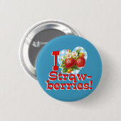 I Liebe Erdbeeren Button (Vorne & Hinten)