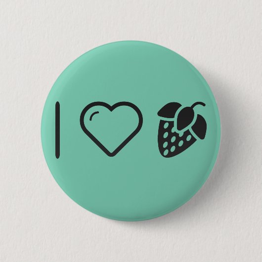 I Liebe-Erdbeeren Button (Vorderseite)