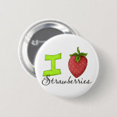 I Liebe Erdbeeren Button (Vorne & Hinten)