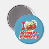 I Liebe Erdbeeren Magnet (Vorderseite/Rückseite)