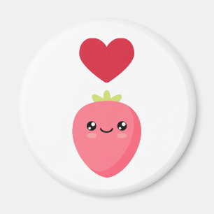 I Liebe Erdbeeren Magnet