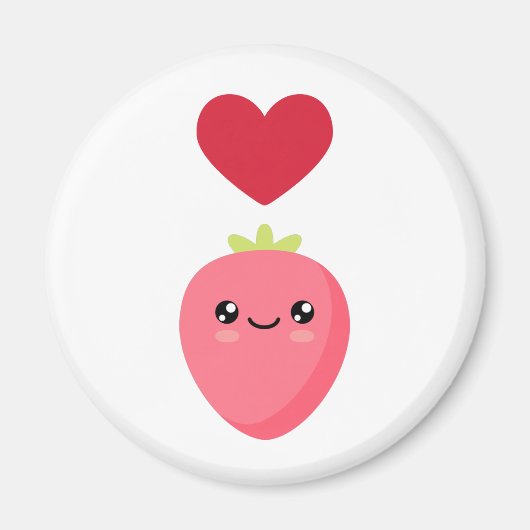 I Liebe Erdbeeren Magnet (Vorne)