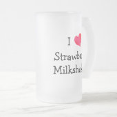 I Liebe Erdbeeren-Milchshakes Mattglas Bierglas (VorderseiteRechts)