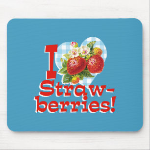 I Liebe Erdbeeren Mousepad