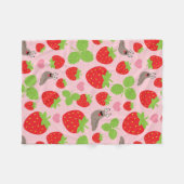 I Liebe Erdbeeren Nahtloses Muster Fleecedecke (Vorderseite (Horizontal))