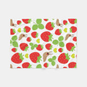 I Liebe Erdbeeren Nahtloses Muster Fleecedecke (Vorderseite (Horizontal))