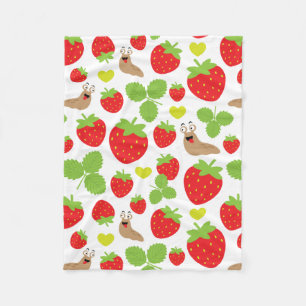 I Liebe Erdbeeren Nahtloses Muster Fleecedecke