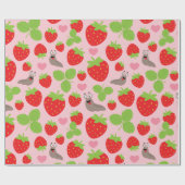 I Liebe Erdbeeren Nahtloses Muster Geschenkpapier (Flach)