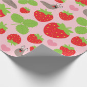 I Liebe Erdbeeren Nahtloses Muster Geschenkpapier (Ecke)