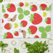 I Liebe Erdbeeren Nahtloses Muster Geschirrtuch (Gefaltet)