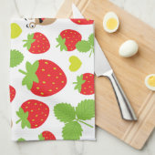 I Liebe Erdbeeren Nahtloses Muster Geschirrtuch (Viertel Falte)