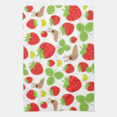 I Liebe Erdbeeren Nahtloses Muster Geschirrtuch (Vertikal)