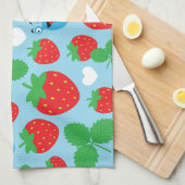 I Liebe Erdbeeren Nahtloses Muster Geschirrtuch (Viertel Falte)