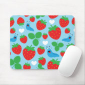 I Liebe Erdbeeren Nahtloses Muster Mousepad (Mit Mouse)