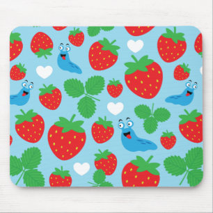 I Liebe Erdbeeren Nahtloses Muster Mousepad