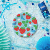 I Liebe Erdbeeren Nahtloses Muster Pappteller (Party)