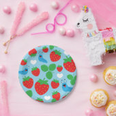 I Liebe Erdbeeren Nahtloses Muster Pappteller (Party)