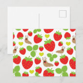 I Liebe Erdbeeren Nahtloses Muster Postkarte (Vorne/Hinten)