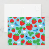 I Liebe Erdbeeren Nahtloses Muster Postkarte (Vorne/Hinten)