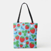 I Liebe Erdbeeren Nahtloses Muster Tasche (Rückseite)