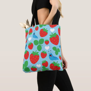 I Liebe Erdbeeren Nahtloses Muster Tasche