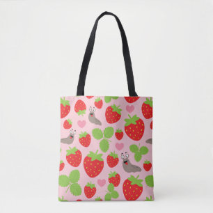 I Liebe Erdbeeren Nahtloses Muster Tasche