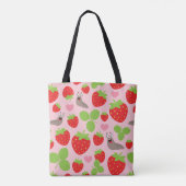 I Liebe Erdbeeren Nahtloses Muster Tasche (Rückseite)