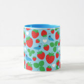 I Liebe Erdbeeren Nahtloses Muster Tasse (Zentrum)