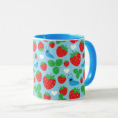 I Liebe Erdbeeren Nahtloses Muster Tasse (VorderseiteRechts)