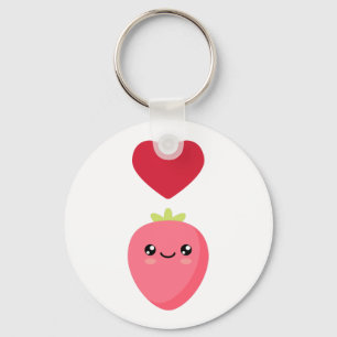 I Liebe Erdbeeren Schlüsselanhänger