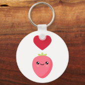 I Liebe Erdbeeren Schlüsselanhänger (Vorderseite)