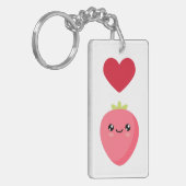 I Liebe Erdbeeren Schlüsselanhänger (Vorderseite links)