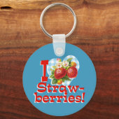 I Liebe Erdbeeren Schlüsselanhänger (Vorderseite)