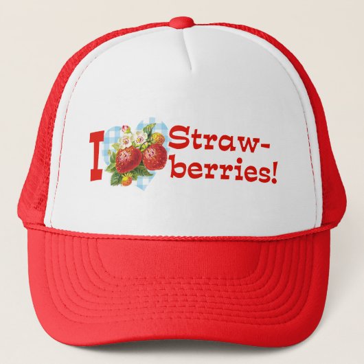 I Liebe Erdbeeren Truckerkappe (Vorderseite)