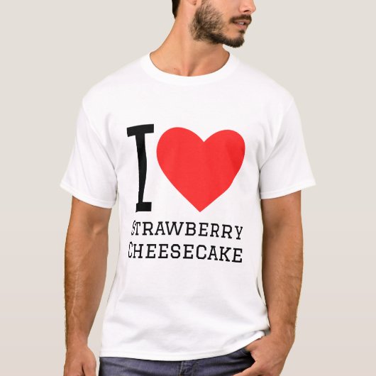 I Liebe Erdbeerkuchen T-Shirt (Vorderseite)