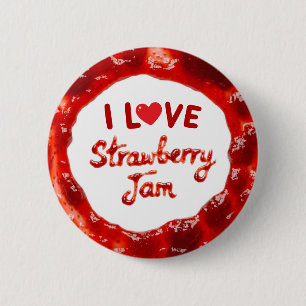 I Liebe Erdbeermarmelade Button