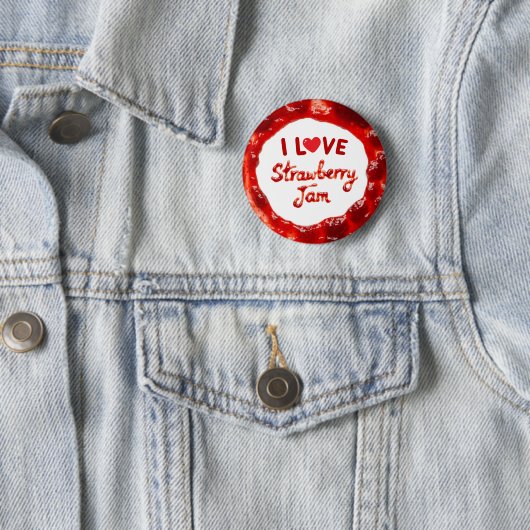 I Liebe Erdbeermarmelade Button (Beispiel)