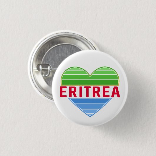 I Liebe Eritrea, Eritreer Herz Button (Vorne & Hinten)