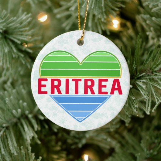 I Liebe Eritrea, Eritreer Herz Keramik Ornament (Baum)