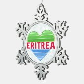 I Liebe Eritrea, Eritreer Herz Schneeflocken Zinn-Ornament (Rechts)