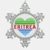 I Liebe Eritrea, Eritreer Herz Schneeflocken Zinn-Ornament (Vorderseite)