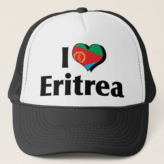 I Liebe Eritrea Flagge Truckerkappe (Vorderseite)