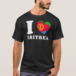 I Liebe Eritrea Herzwasser Flaggenstaat Eritrea T-Shirt