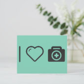 I Liebe Erste Hilfe Kits Postkarte (Stehend Vorderseite)