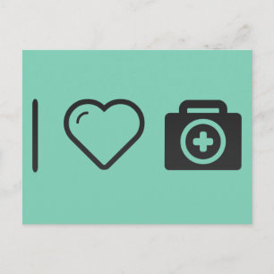 I Liebe Erste Hilfe Kits Postkarte