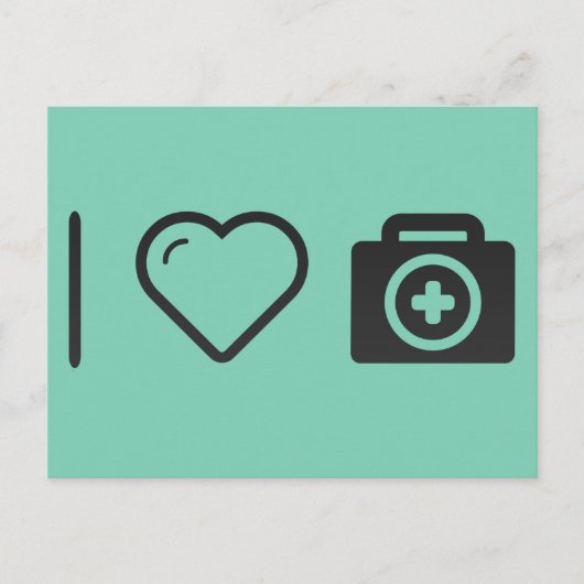 I Liebe Erste Hilfe Kits Postkarte (Vorderseite)