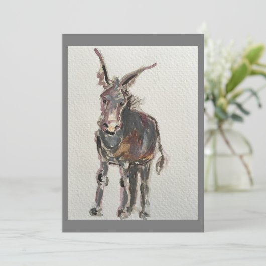 I Liebe Esel Dankeskarte (Stehend Vorderseite)