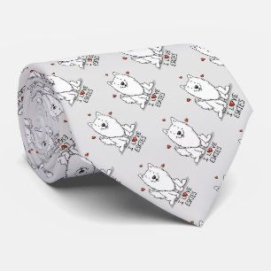 I Liebe Eskies I Liebe American Eskimo Hunde Krawatte