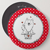 I Liebe Eskies (I Liebe American Eskimo Hunde) - N Button (Vorne & Hinten)